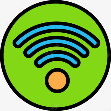 WiFi无线连接Wifitech12线性颜色图标图标