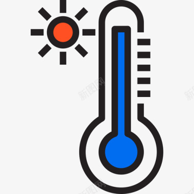 冬天温度温度计天气112线性颜色图标图标