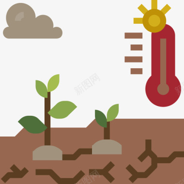 全球分布全球变暖生态学116平坦图标图标