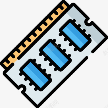 内存内存计算机部件2线性颜色图标图标