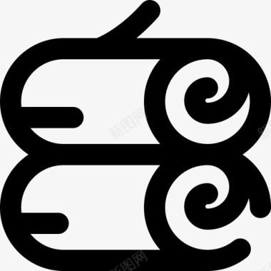 柴火烟熏柴火野营83轮廓图标图标