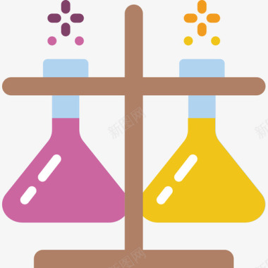 科学的化身烧瓶科学64扁平图标图标