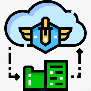 互联网云计算云计算互联网安全31线性颜色图标图标