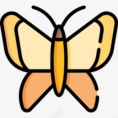 蝴蝶春15线形颜色图标图标