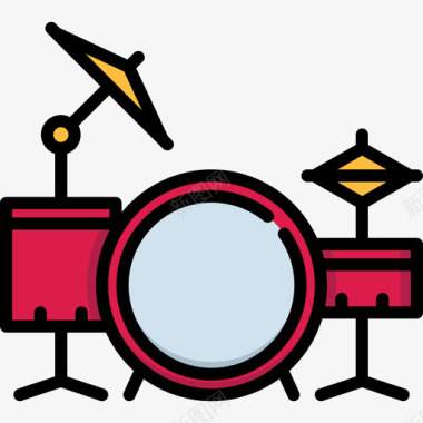 音乐鼓音乐节23线颜色图标图标