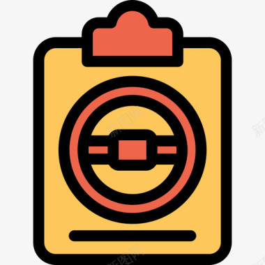 驾驶考试汽车6线颜色橙色图标图标