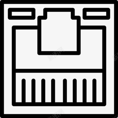 局域网网卡局域网计算机和硬件6线性图标图标