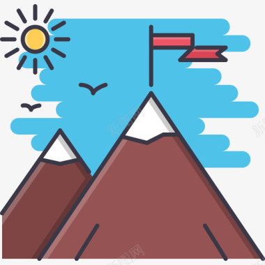 素描山山商业153颜色图标图标