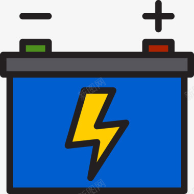 电池图标电池工业8线性颜色图标图标