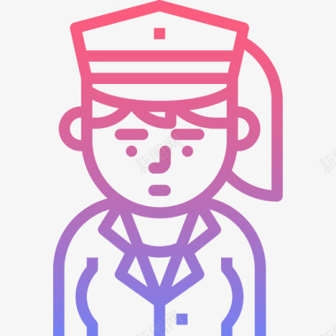 司机职业女性化身5线性梯度图标图标