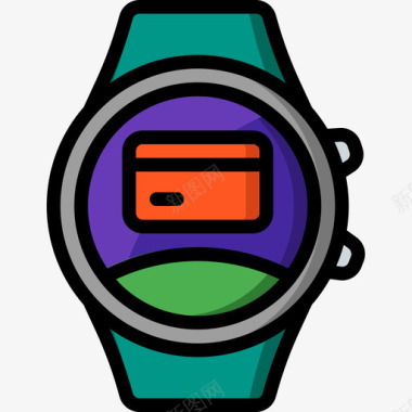 免抠素材智能手表智能手表4线性颜色图标图标