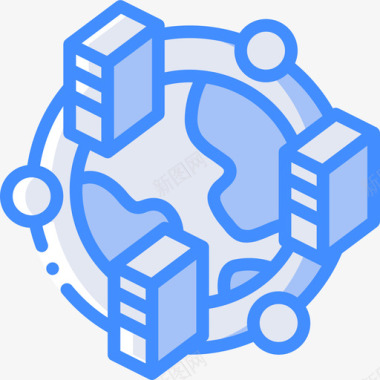 世界网络和数据库11蓝色图标图标