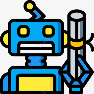 机器人人工智能20线性颜色图标图标