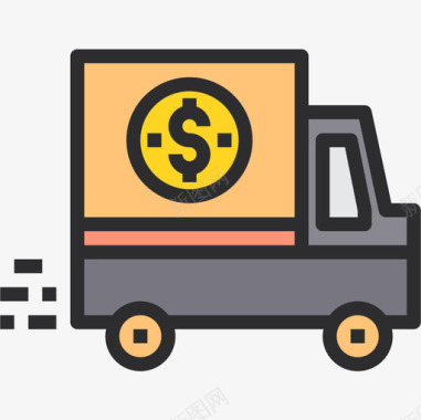 送货卡车送货卡车银行39线性颜色图标图标