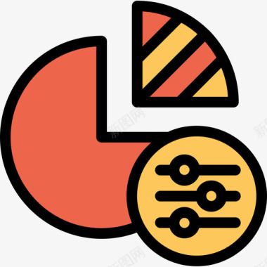 饼图分析和图表线颜色橙色图标图标