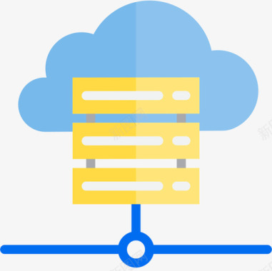 云服务器云服务器通信网络3扁平图标图标