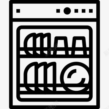 九阳洗碗机洗碗机烹饪3线性图标图标