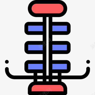 健身器材图标机器健身器材6线颜色图标图标