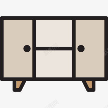 一套家居自助餐家具和家居14线性颜色图标图标