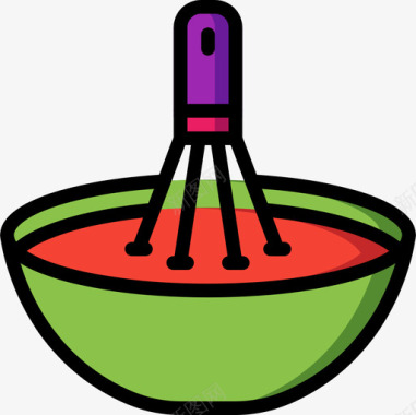 M54搅拌器烹饪54线性颜色图标图标