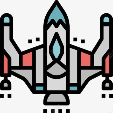 太空船太空船人工智能线性颜色图标图标