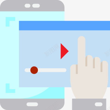 视频播放界面播放视频智能手机应用程序4平面图标图标
