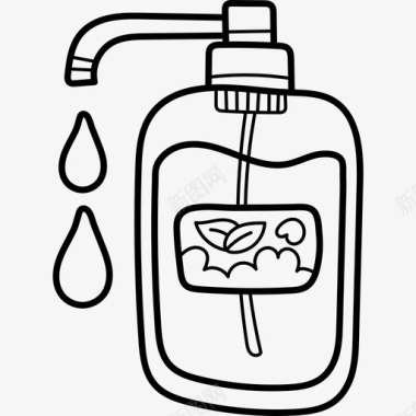 液体肥皂清洁40黑色图标图标