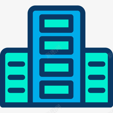 扁平化建筑物建筑物43号建筑物线性颜色图标图标