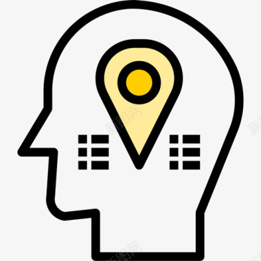 人脑图片定位针人脑24线颜色图标图标