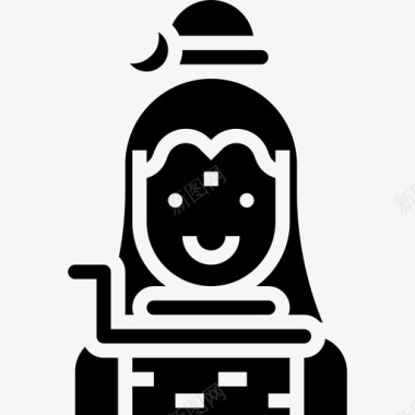 湿婆印度教神3铭文图标图标