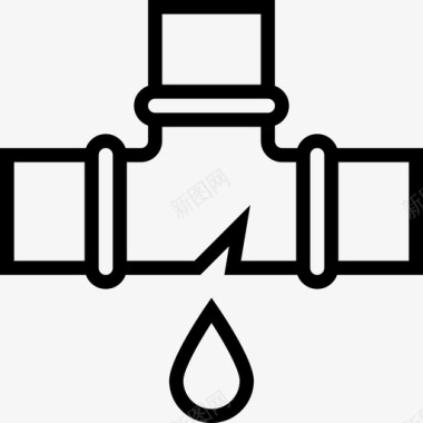 燃气泄漏泄漏管道工工具4线性图标图标