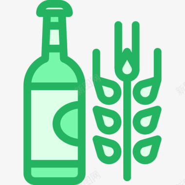 啤酒24号酒吧线形绿色图标图标