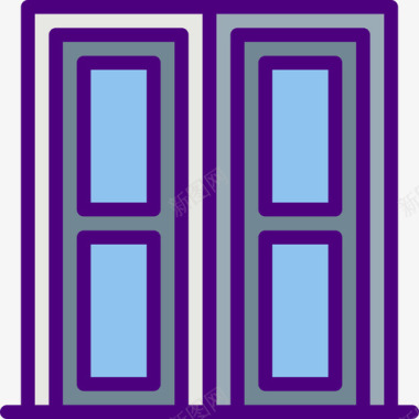 双开门家具和家居6线性颜色图标图标