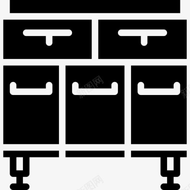 抽屉桌抽屉家具家用3实心图标图标