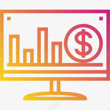 金融图标插画分析金融84梯度图标图标