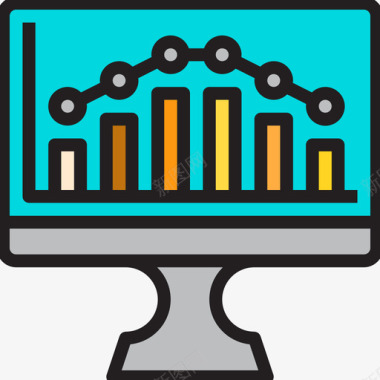 数据分析数据分析计算机显示线性颜色图标图标