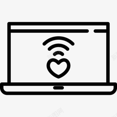 love笔记本电脑love36线性图标图标