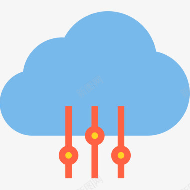 云计算海报云计算云技术7扁平图标图标