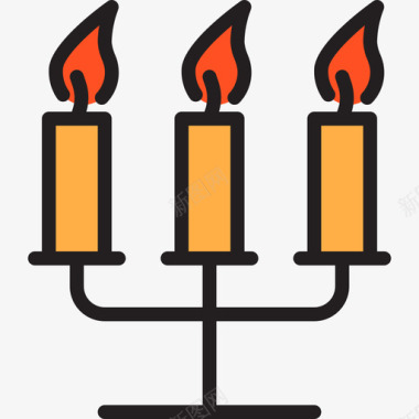 蜡烛蜡烛浅色2线性颜色图标图标