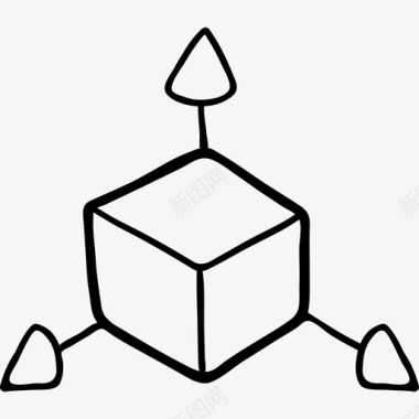 立方体创意流程41黑色图标图标