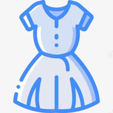 连衣裙夏装蓝色图标图标