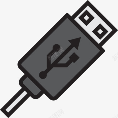 彩色木纹Usb技术38线性彩色图标图标