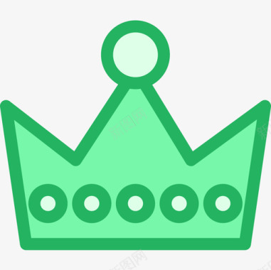 皇冠庆祝11线形绿色图标图标