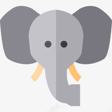 大象野生动物5平坦图标图标