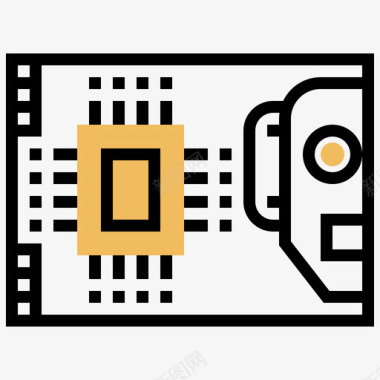 黄色群众Pcb机器人工程3黄色阴影图标图标