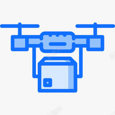 无人机未来3蓝色图标图标