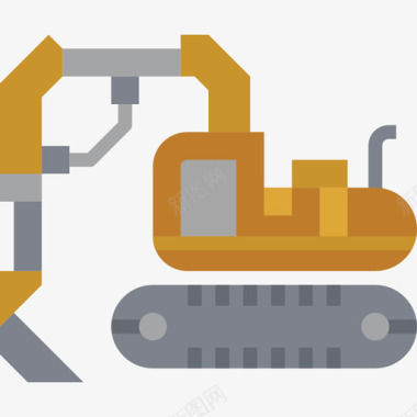 挖掘机施工车2平板图标图标
