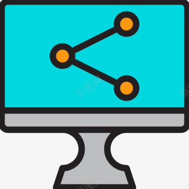 实惠共享共享计算机显示线颜色图标图标