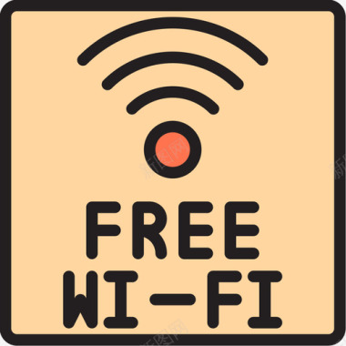 免费Wifi旅行151线性颜色图标图标