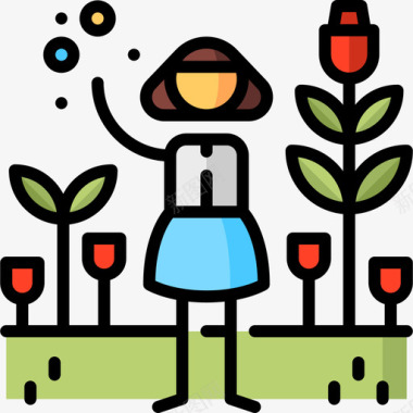 花园派对和庆典9线性颜色图标图标
